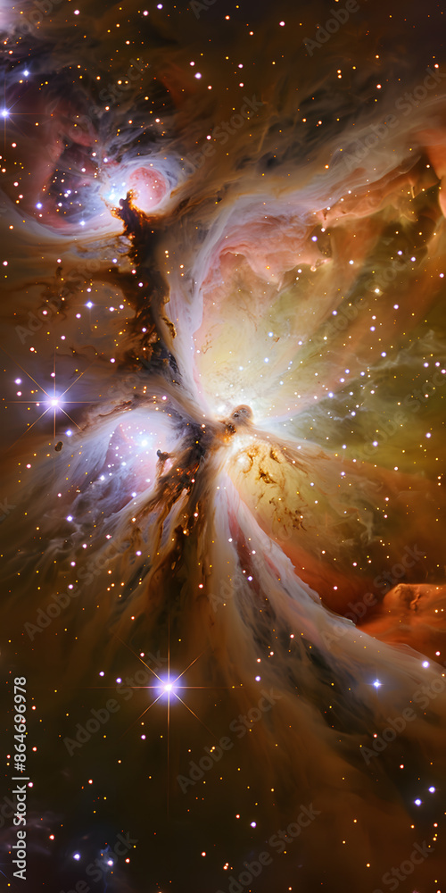 Galáxia com Cores e Estrelas em Movimento Galáxia com Cores e Estrelas em Movimento
