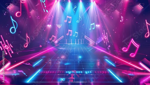 Colourful Music Stage Creative Scene