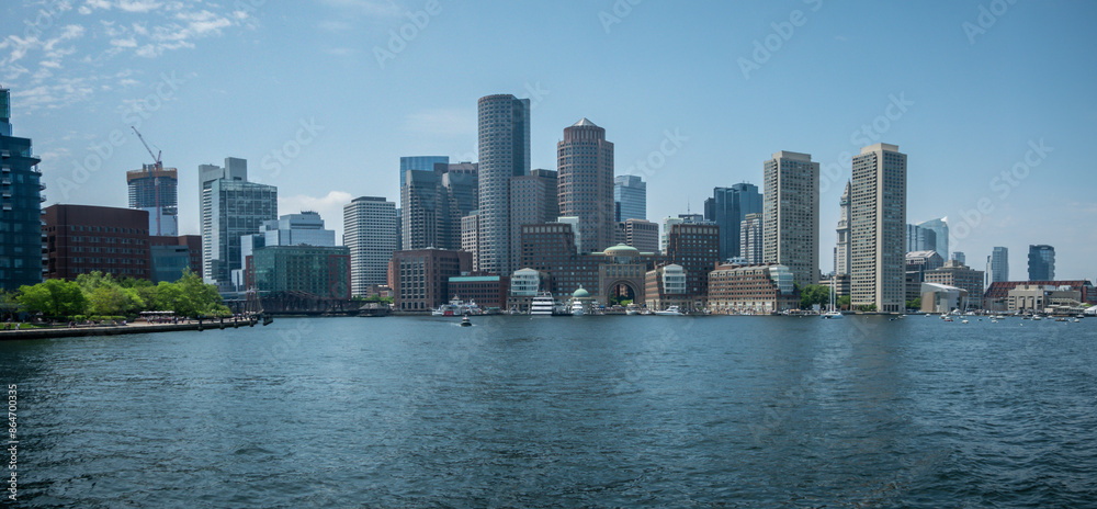 boston city massachusetts waterfron harbor day views boston city massachusetts waterfron harbor day views