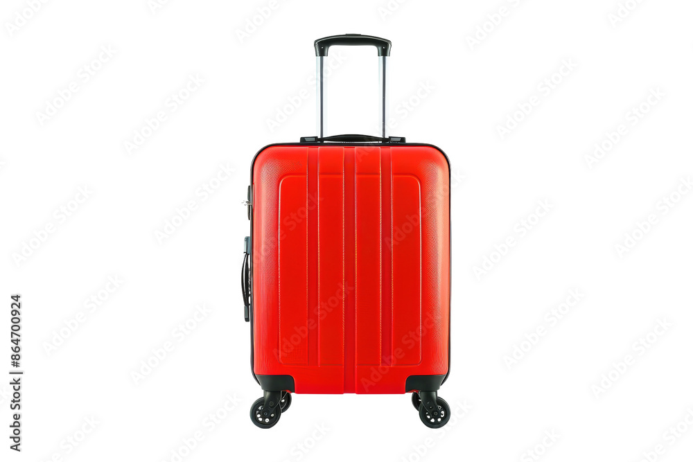 Red Suitcase with Wheels isolated on white background Red Suitcase with Wheels isolated on white background