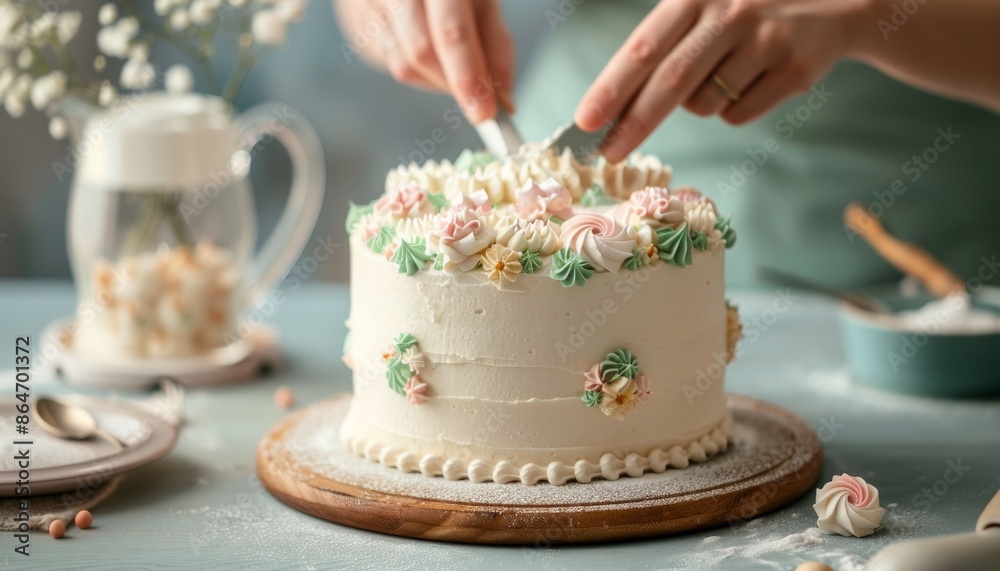 Decorated Cake with Flowers Decorated Cake with Flowers