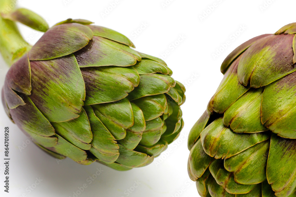 Fototapeta premium Purple artichoke on white background.