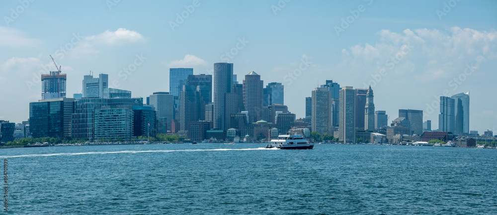 Fototapeta premium boston city massachusetts waterfron harbor day views