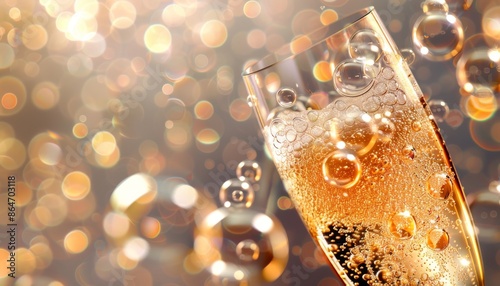 Golden Champagne Bubbles