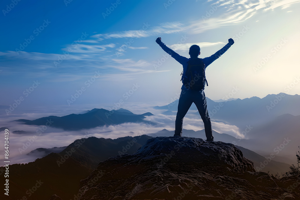 Triumphant Ascent: Arms Embracing the Heights