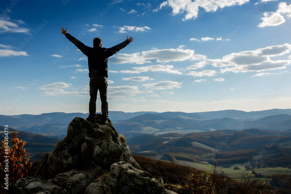 Triumphant Ascent: Arms Embracing the Heights Triumphant Ascent: Arms Embracing the Heights