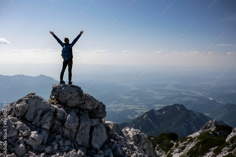 Obraz premium Triumphant Ascent: Arms Embracing the Heights