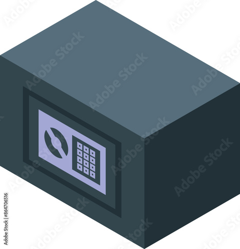 Modern steel safe with a digital lock is securing valuable possessions