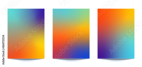 set abstract multi color gradient backgrounds of vibrant colors with pastel colors. For covers, wallpapers, brands, social media and other mobile projects