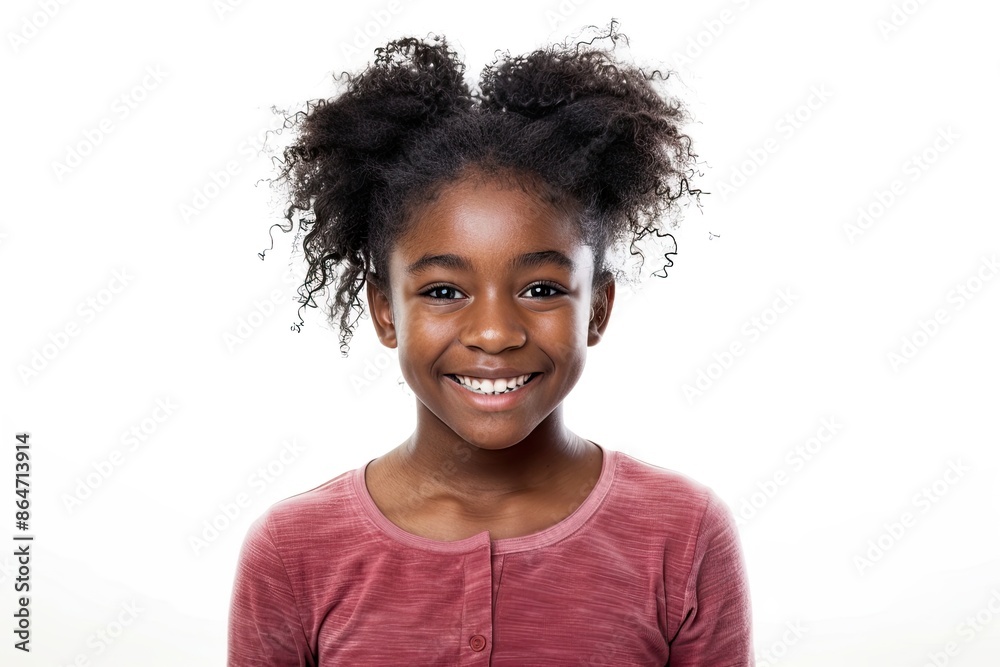 Portrait of a happy young black girl with a bright smile on a white background. Concepts. childhood, happiness, innocence, joy. Portrait of a happy young black girl with a bright smile on a white background. Concepts. childhood, happiness, innocence, joy.
