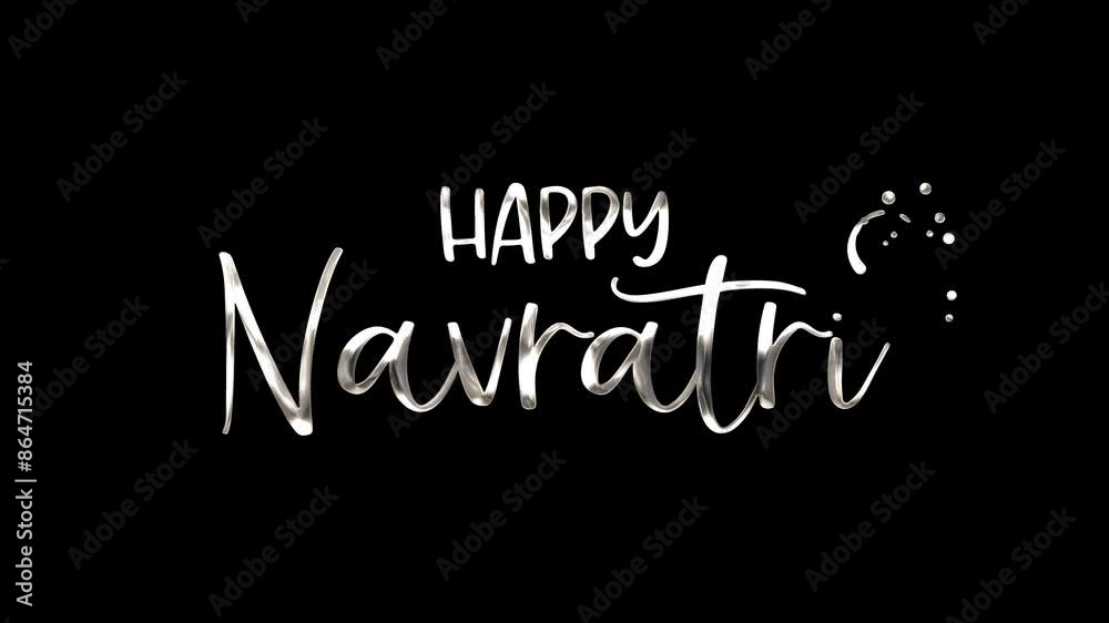 Animated happy Navratri text on black background, perfect for festive greeting cards, social media posts, or event promotions. Animated happy Navratri text on black background, perfect for festive greeting cards, social media posts, or event promotions.