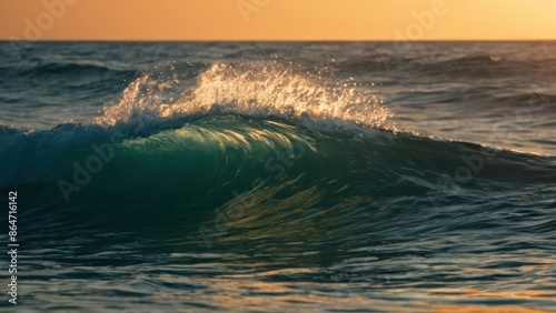 Fototapeta Naklejka Na Ścianę i Meble -  close up of a wave in the ocean with oranges in the foreground