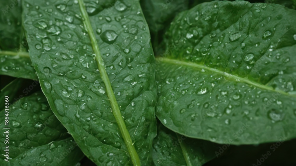 close up of a bunch of spinach leaves with water droplets on the leaves close up of a bunch of spinach leaves with water droplets on the leaves