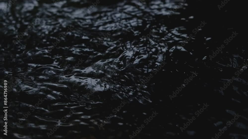 Close-up shot of fast flowing black water. Close-up shot of fast flowing black water.