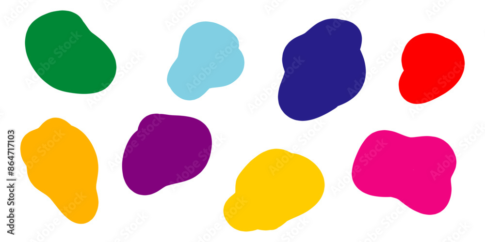 Doodle Blob shapes vector set. Organic abstract simple fluid splodge elemets. Abstract colorful trendy vector illustration. isolated on white background Doodle Blob shapes vector set. Organic abstract simple fluid splodge elemets. Abstract colorful trendy vector illustration. isolated on white background