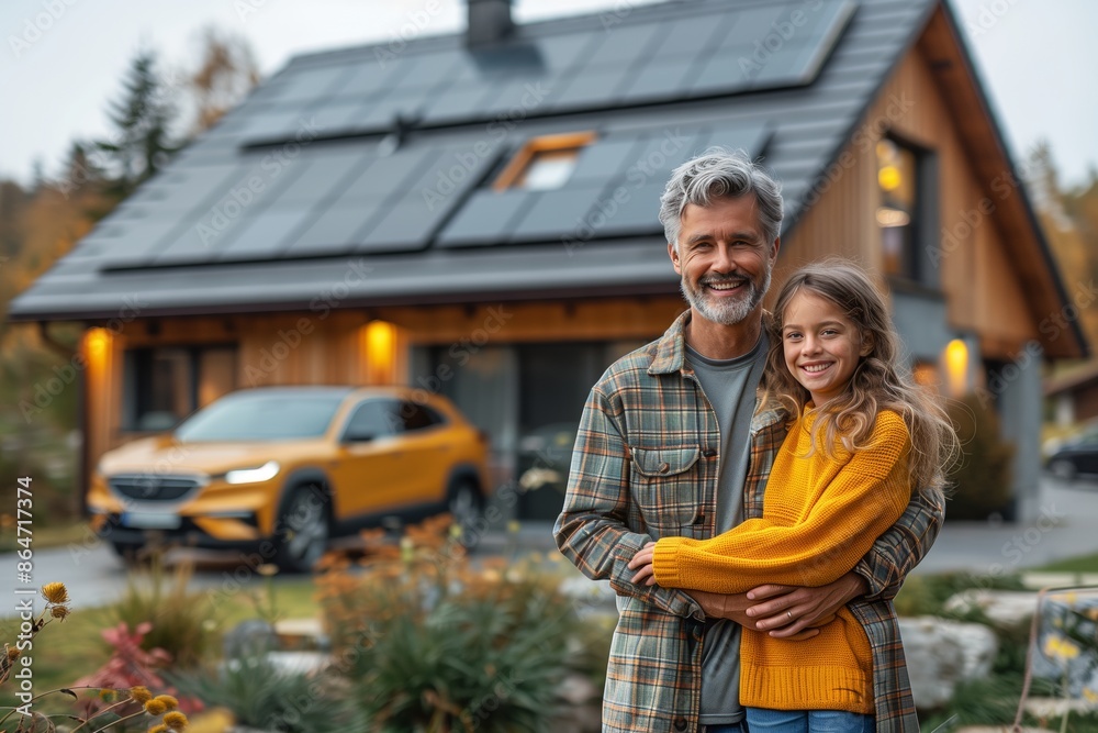 Sustainable Family Home with Solar Panels and Electric Car Sustainable Family Home with Solar Panels and Electric Car