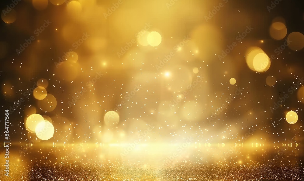 Abstract Gold Glitter Background With Bokeh Lights Abstract Gold Glitter Background With Bokeh Lights