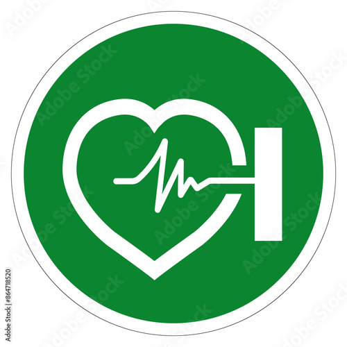 AED Automated External Defibrillator Symbol Sign, Vector Illustration, Isolate On White Background Label .EPS10