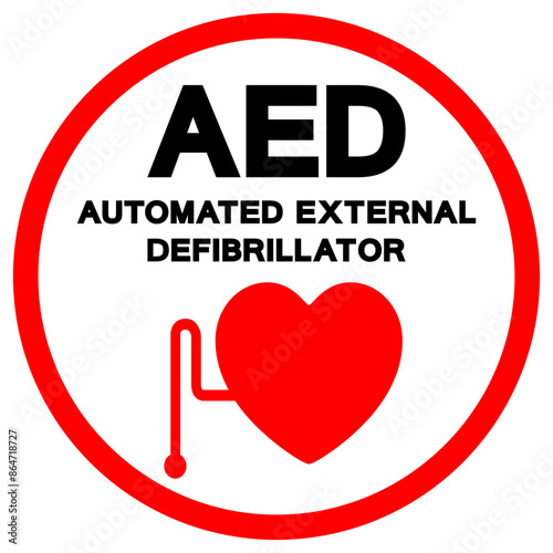 AED Automated External Defibrillator Symbol Sign, Vector Illustration, Isolate On White Background Label .EPS10