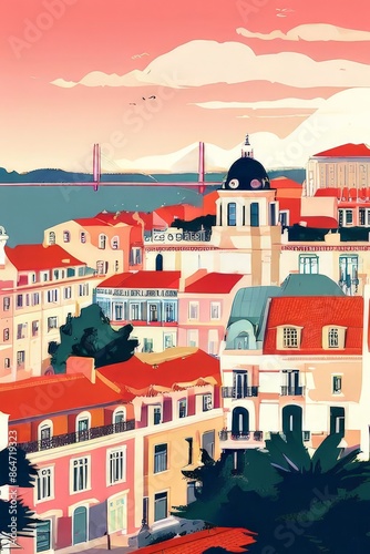 Wallpaper Mural AI Image Generator, View to roofs of Prague Torontodigital.ca