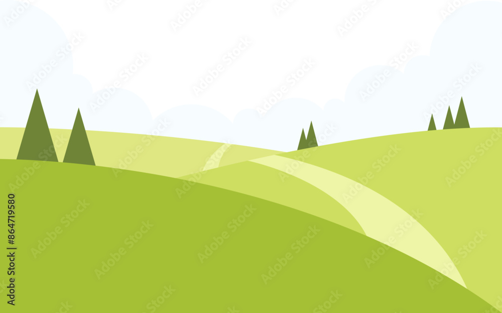 Obraz premium Green Field Illustration