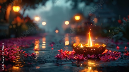 Harmony in Motion, Ethereal Petals and Eternal Flame Under the Last Sunset photo