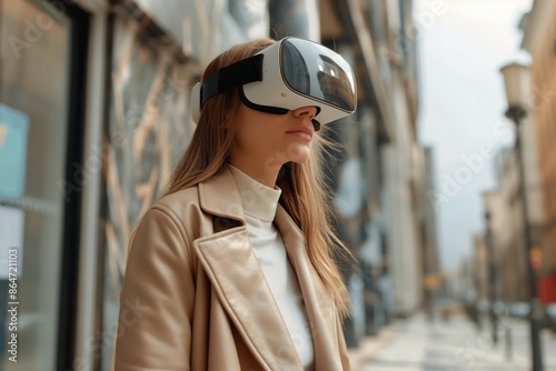 Woman in VR glasses © megavectors