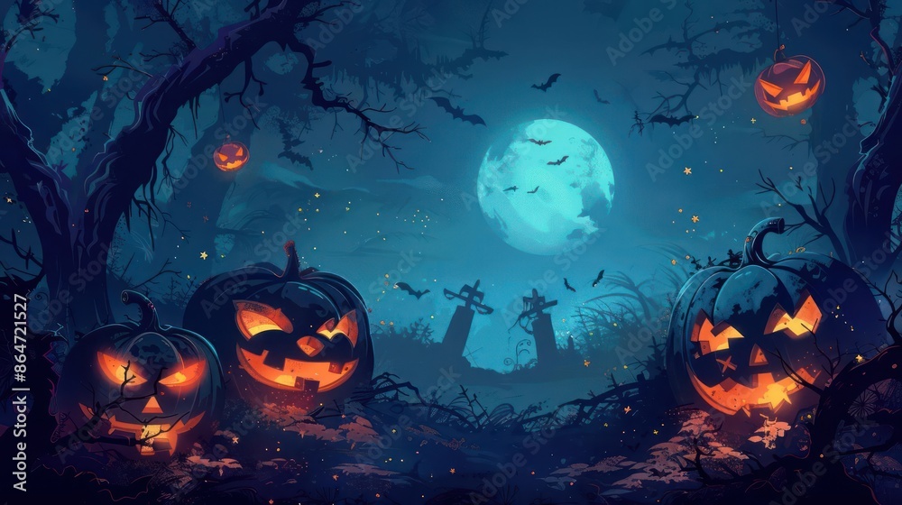 Ethereal Halloween Nights, Mystical Forest Whispers in Shadows and Luminous Gourd Visions Ethereal Halloween Nights, Mystical Forest Whispers in Shadows and Luminous Gourd Visions
