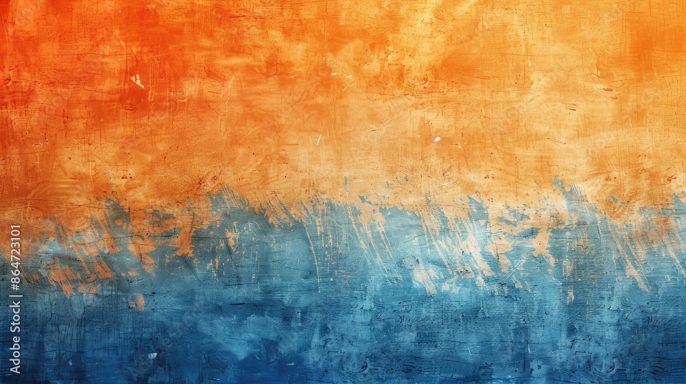 Fototapeta premium Abstract Orange And Blue Gradient Grunge Background Texture Wall