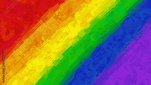 Liquid stylized textured LGBT flag. Vector background for Pride Month. Rainbow with 6 colors