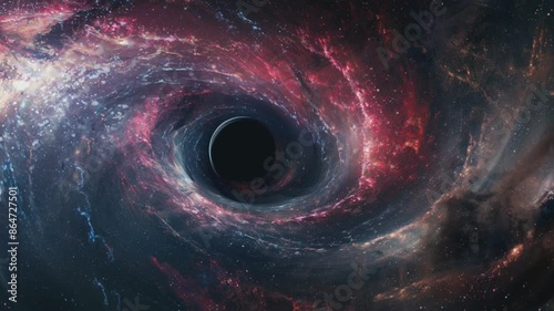 Cosmic Black Hole: Nebula's Swirling Embrace in Vivid 4K