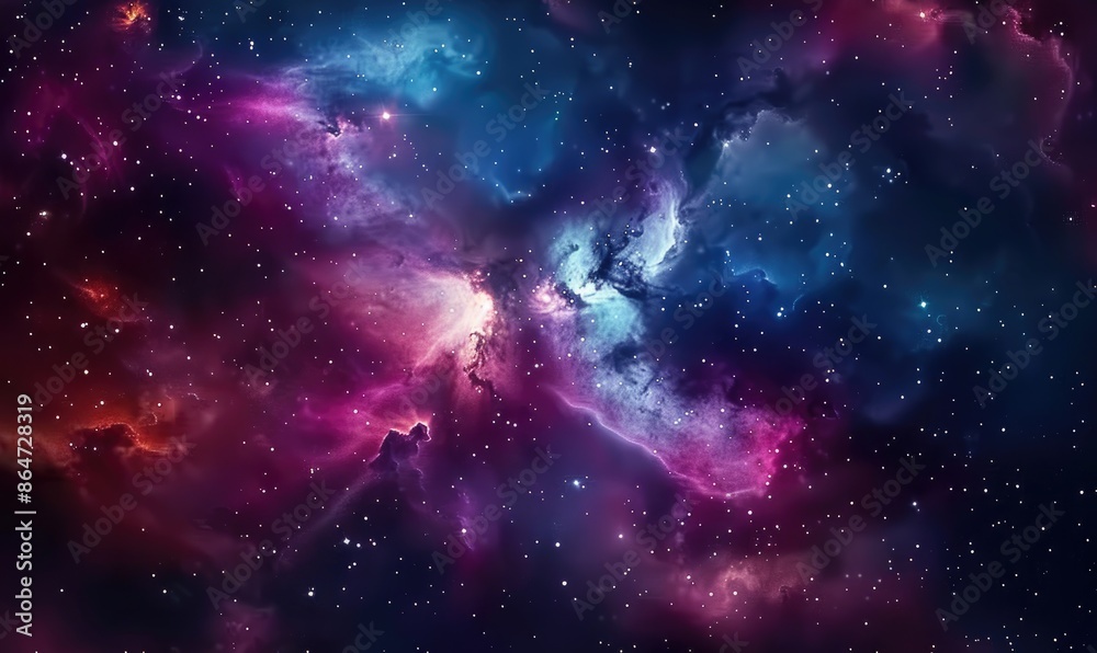Cosmic Starry Sky Canvas Teal, Purple, and Red Nebula in Deep Space Cosmic Starry Sky Canvas Teal, Purple, and Red Nebula in Deep Space