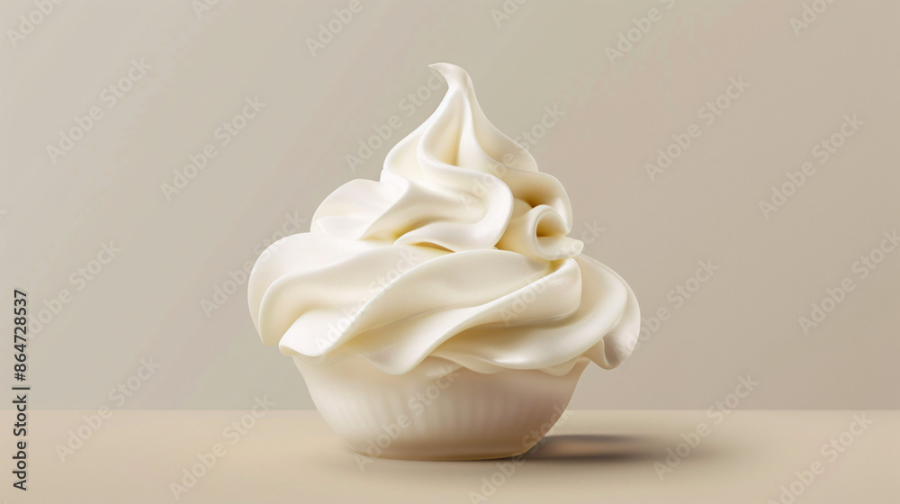 Creamy Delight - Vector Minimalist Art Depicting a Timeless and Delicious Dollop of Cream