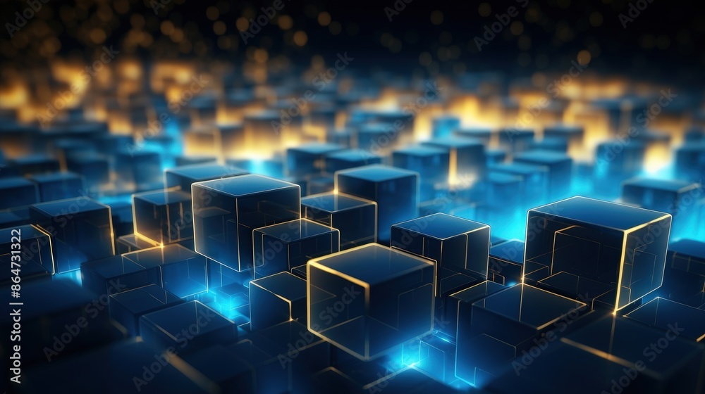 Fototapeta premium Abstract Digital Cube Network