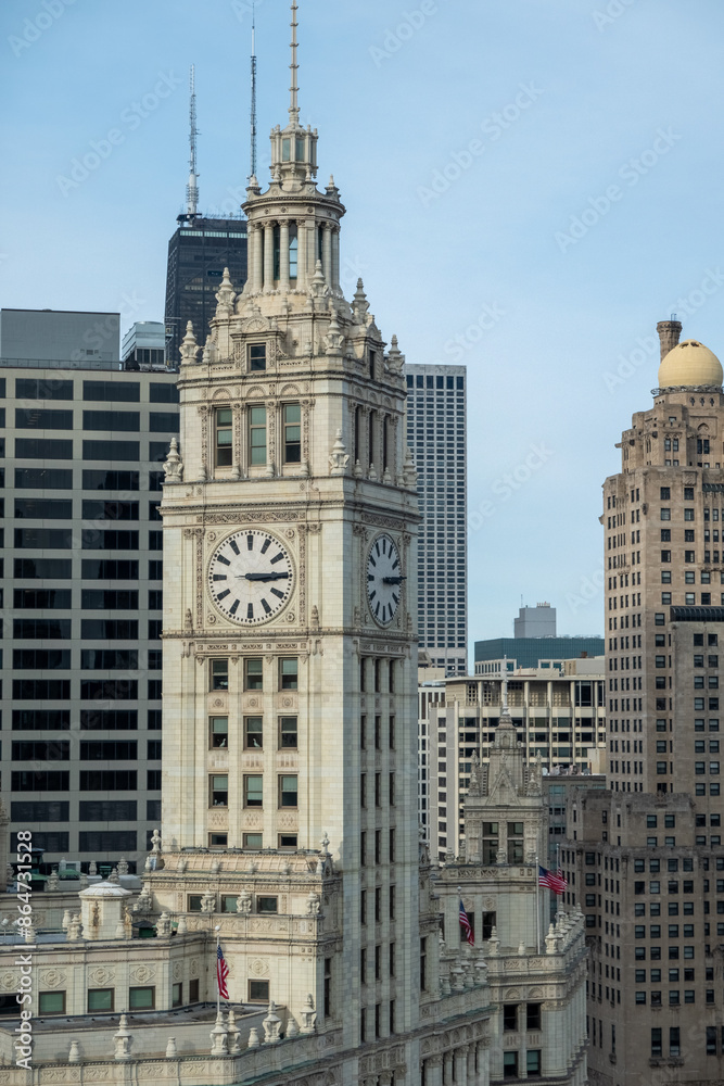 Obraz premium Beautiful chicago city skyline and city street scenes