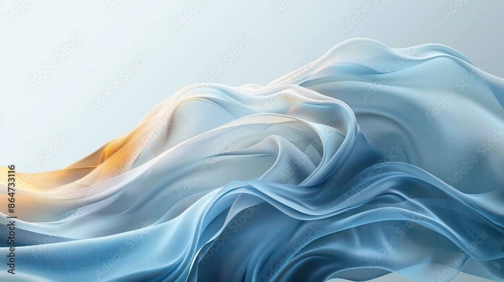 Obraz premium A blue and white fabric with a wave pattern