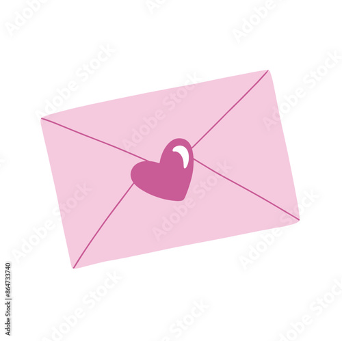 Vector pink letter with heart	