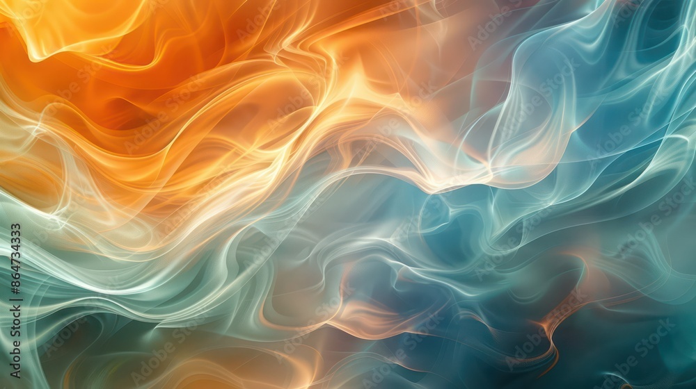 Obraz premium A colorful, abstract painting of flames and water