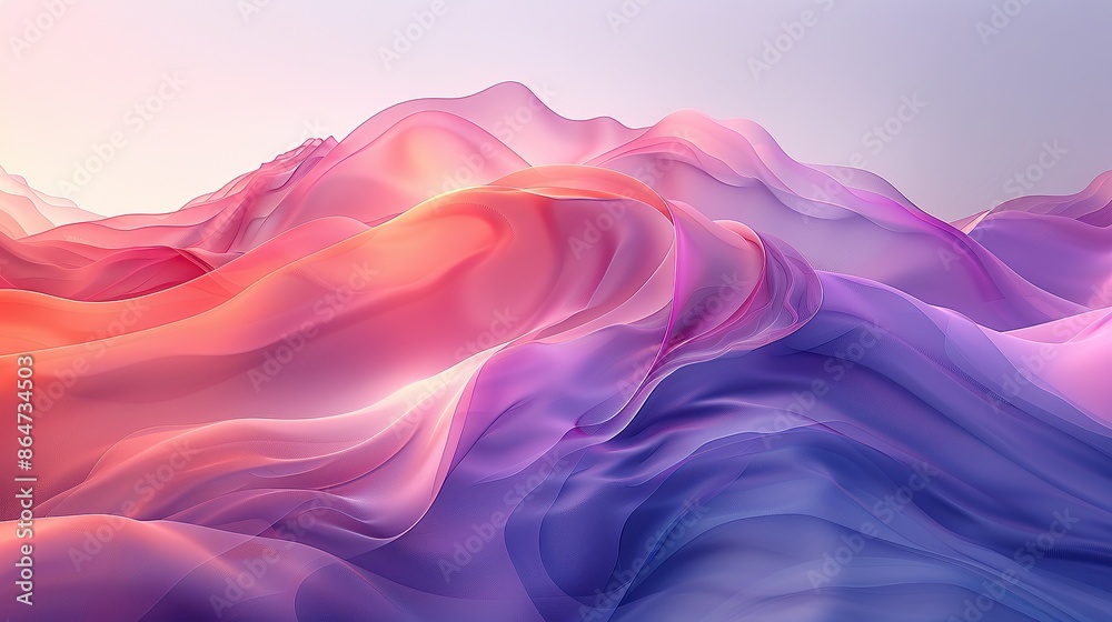 Obraz premium Purple and Pink Gradient Waves