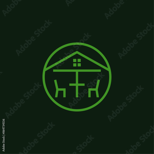 Minimalist House Interior Logo Icon Vector
