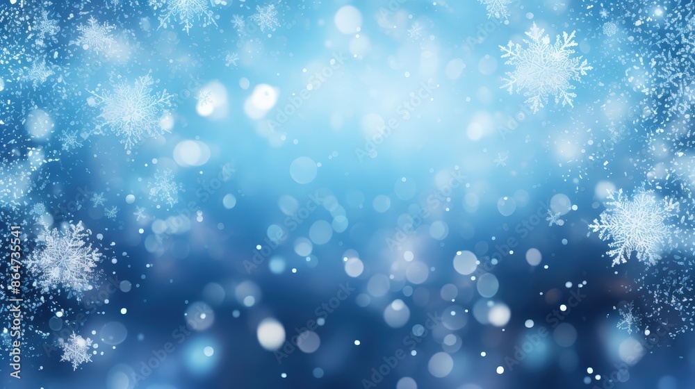 Blue Winter Background with Snowflakes Blue Winter Background with Snowflakes
