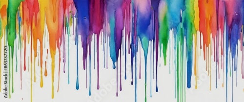 Transparent colorful motion gradient Watercolor splash of rainbo photo