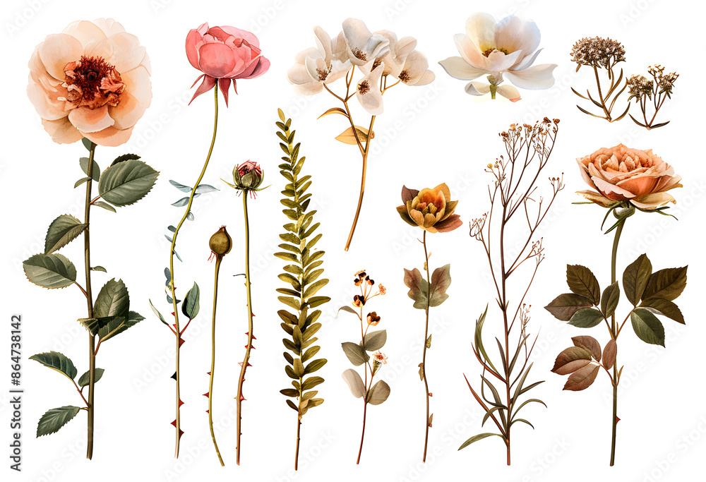 Naklejka premium set of flowers