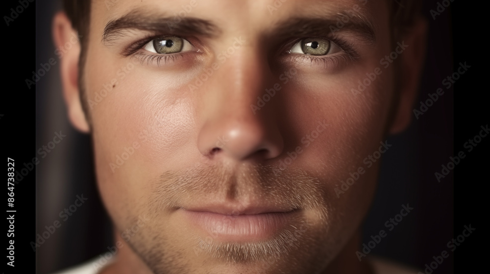 Obraz premium Male Face and Eyes Closeup