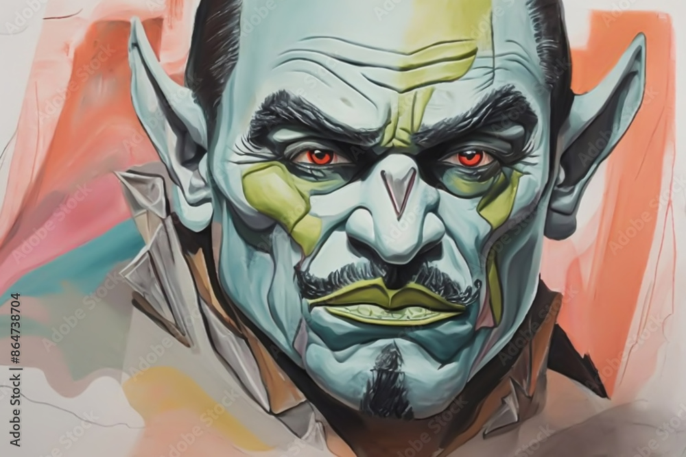 A painting of an orc mythological creature 3. A painting of an orc mythological creature 3.
