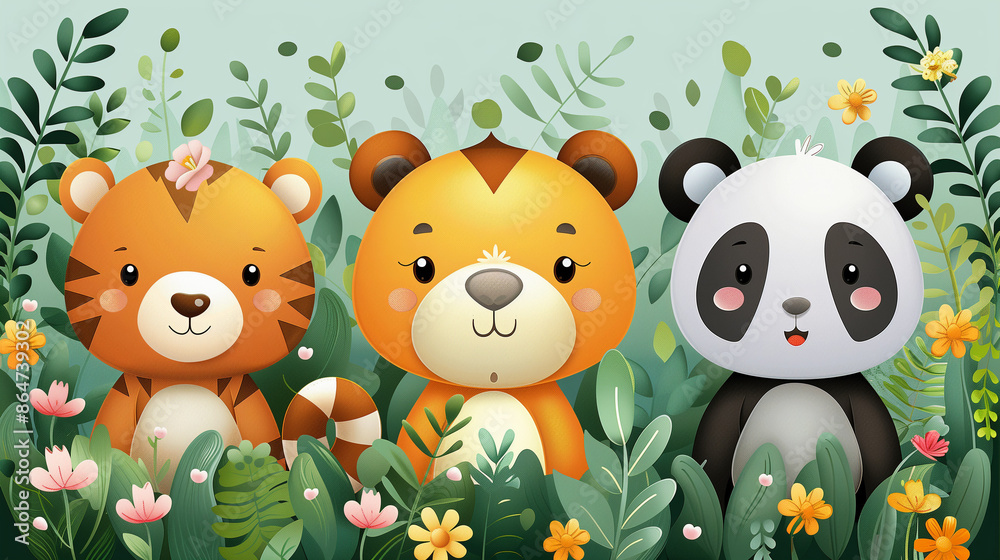 Fototapeta premium animals in the forest