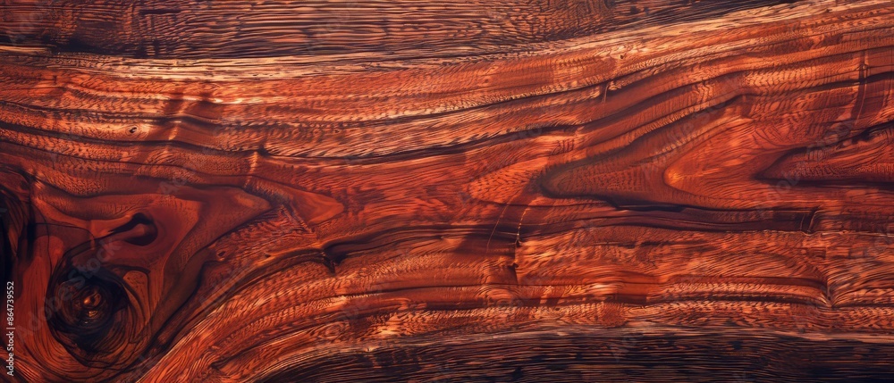 Panoramic close-up, high detail scan of rosewood material, Generative AI