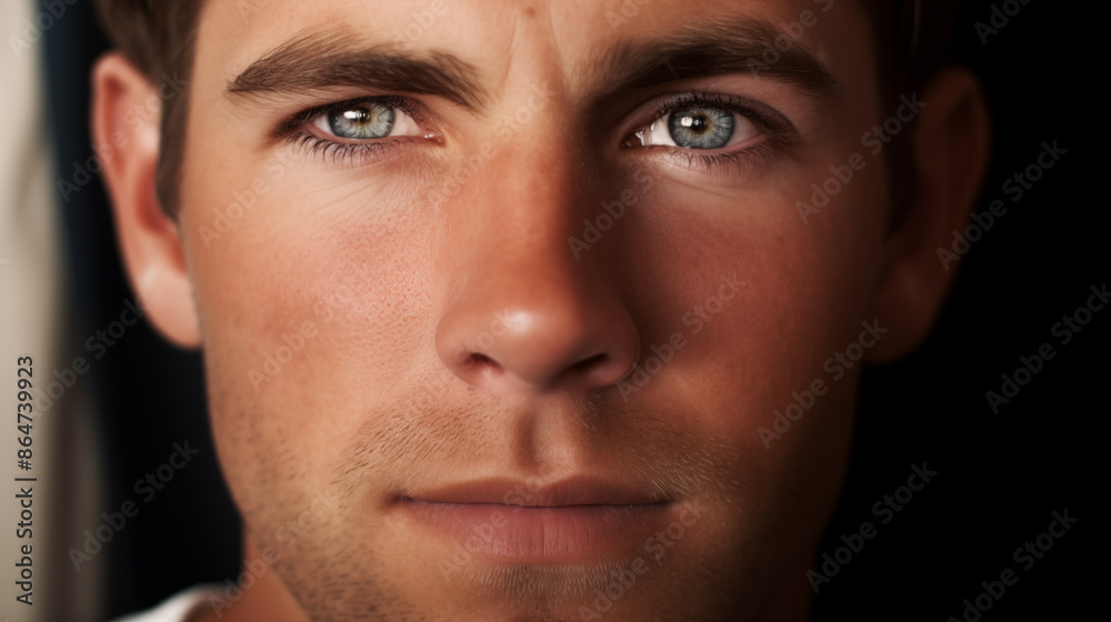 Obraz premium Male Face and Eyes Closeup