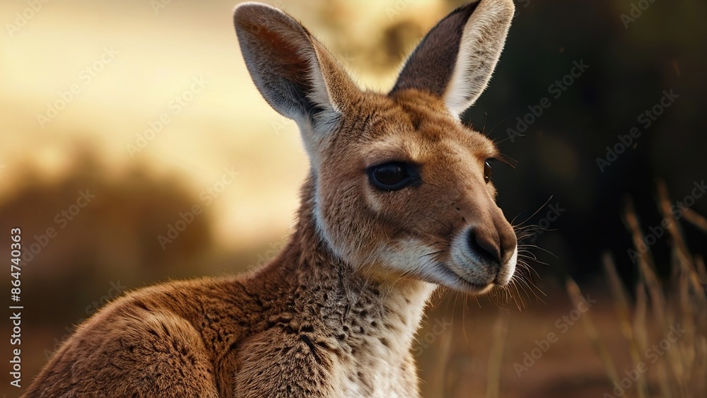 Close-up of a kangaroo on a blurred background Close-up of a kangaroo on a blurred background