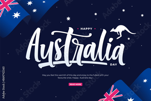 happy australia day lettering backgound